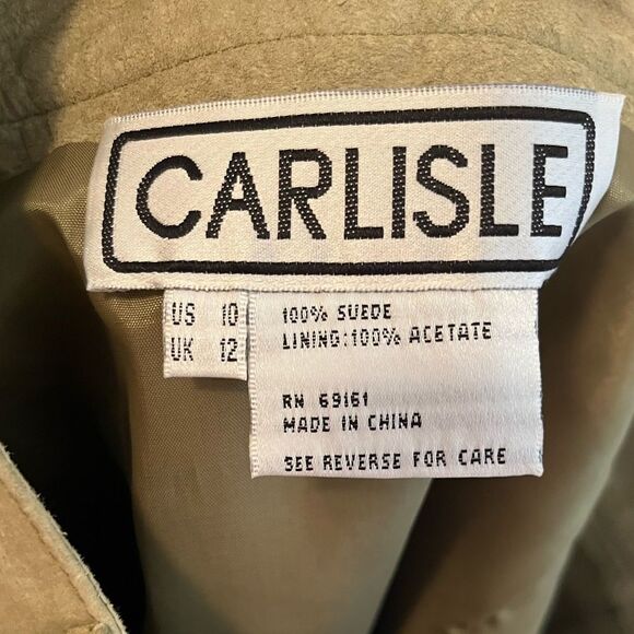 Vintage light olive green suede midi skirt - Picture 5 of 8